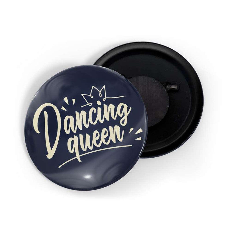 dhcrafts Blue color Round Fridge Magnet Dancing Queen Glossy Finish Design Pack of 1 (75 mm)